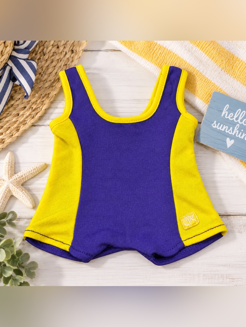 Vintage Cabbage Patch Purple and Yellow Doll Swimsuit Outfit‎ Only